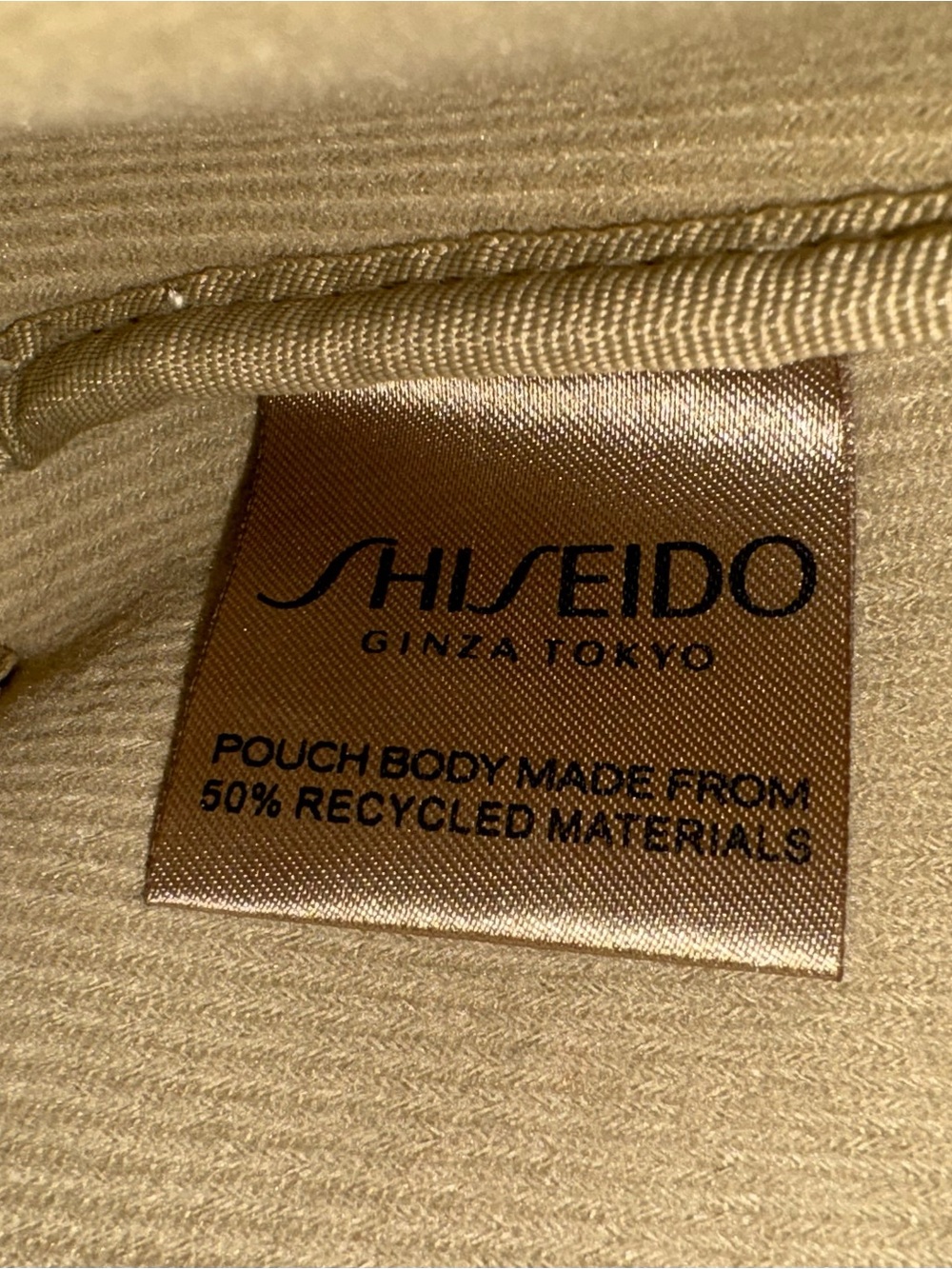 Shiseido Ginza Tokyo Gold Metallic Weaved Zipper Pouch w/ Wristlet Strap 10x4” - Picture 8 of 12